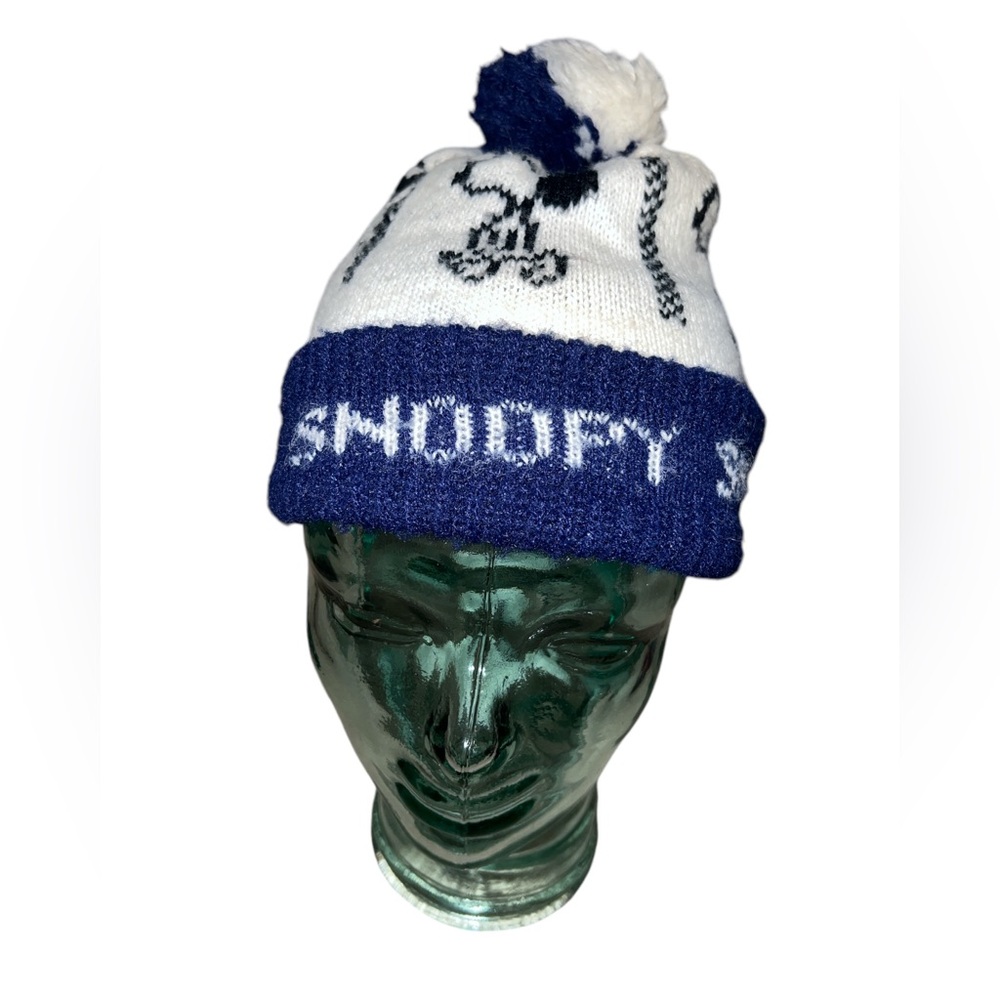 Vtg Peanuts Snoopy Beanie Pom Pom Beanie Hat 60’s/70’s Orlon USA